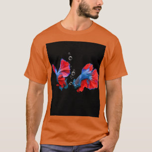 Mooie bèta-vis met bubbels t-shirt