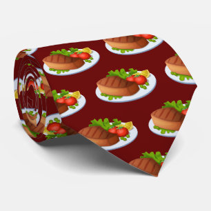 Mooie betegelde steak diner patroon stropdas