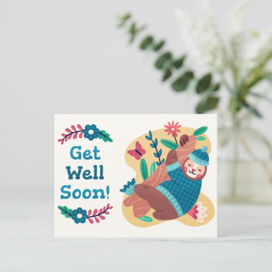 Mooie beterschap kaart (Staand voorkant)