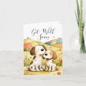 Mooie beterschap kaart met honden (Voorkant)