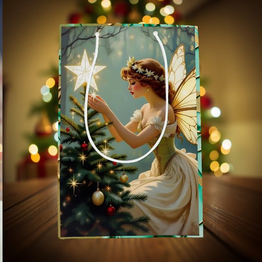 Mooie Betoverde Engel Fee Kerstmis Medium Cadeauzakje