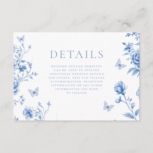 Mooie betoverde  lentebloemen bruiloft informatiekaartje (Voorkant)