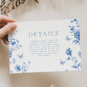 Mooie betoverde  lentebloemen bruiloft informatiekaartje