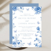 Mooie betoverde lentebloemen bruiloft kaart