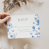 Mooie betoverde  lentebloemen bruiloft RSVP kaartje