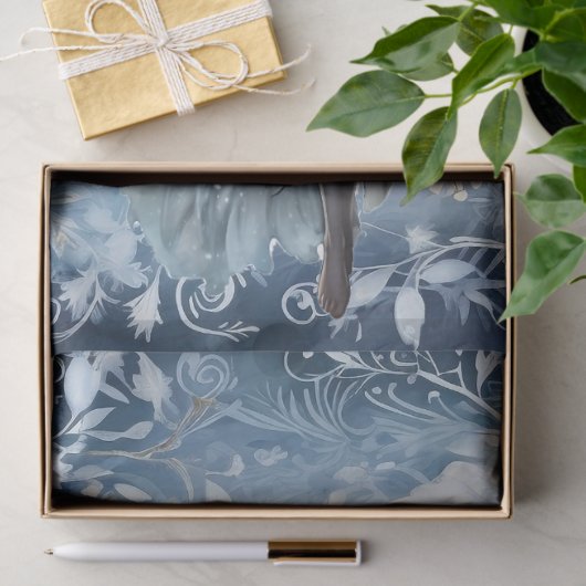 Mooie betoverde lichtblauwe kerstfee tissuepapier (Geschenk)