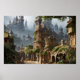 Mooie, betoverende Magische stad Poster