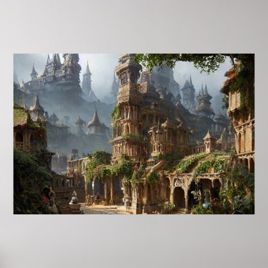 Mooie, betoverende Magische stad Poster (Voorkant)