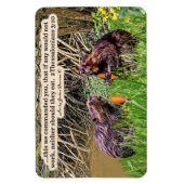 Mooie Bever Schrift 2Thessalonicenzen 3:10 Magneet (Verticaal)