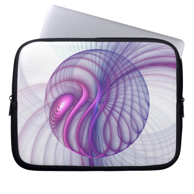 Mooie bewegingen Abstract fractaal kunstlicht roze Laptop Sleeve (Voorkant)