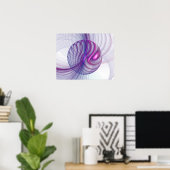 Mooie bewegingen Abstract fractaal kunstlicht roze Poster (Thuiskantoor)