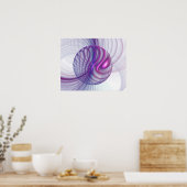 Mooie bewegingen Abstract fractaal kunstlicht roze Poster (Keuken)