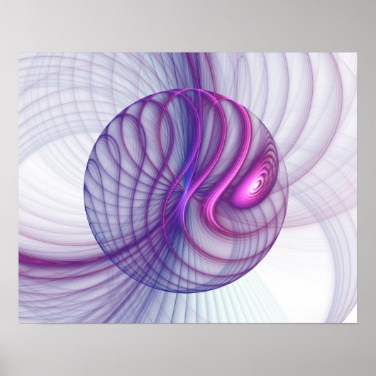 Mooie bewegingen Abstract fractaal kunstlicht roze Poster (Voorkant)