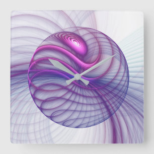 Mooie Bewegingen Abstracte Fractale Kunst Roze Vierkante Klok
