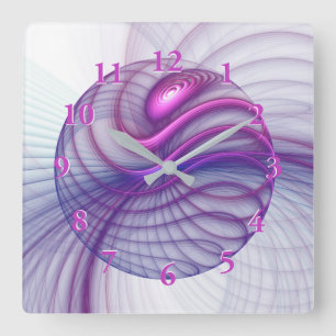Mooie Bewegingen Abstracte Fractale Kunst Roze Vierkante Klok