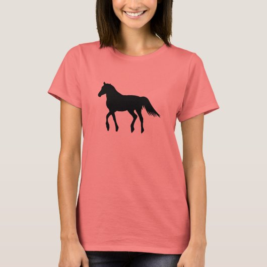 Mooie Big Black Horse T-shirt (Voorkant)