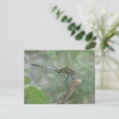 Mooie Big Blue Yellow Dragonfly DIY Briefkaart (Staand voorkant)