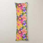 Mooie Big Flowers Lichaamskussen (Achterkant (Verticaal))