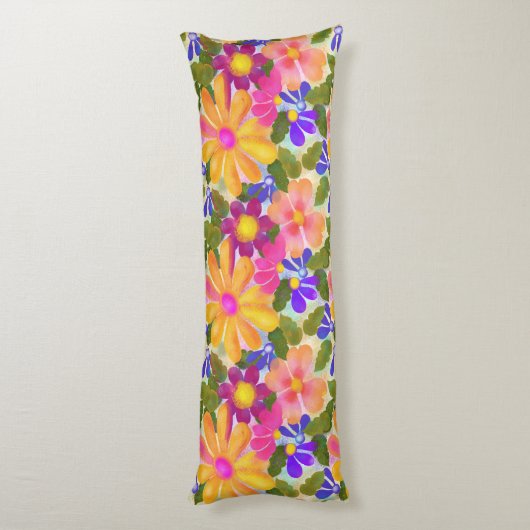 Mooie Big Flowers Lichaamskussen (Achterkant (Verticaal))