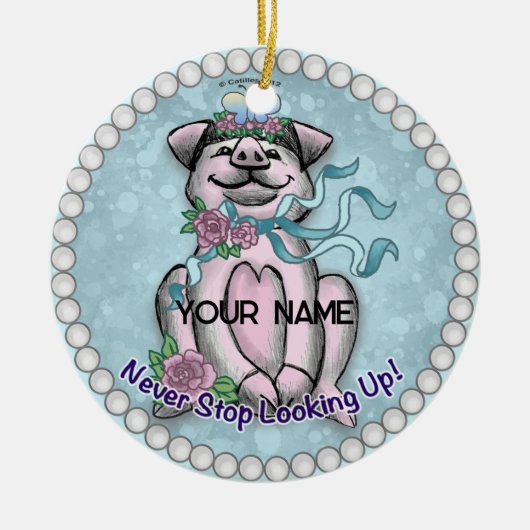 Mooie Biggetje Keramisch Ornament (Voorkant)