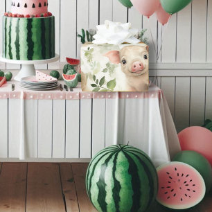 Mooie Biggetje Waterverf Naadloos Patroon Cadeaupapier