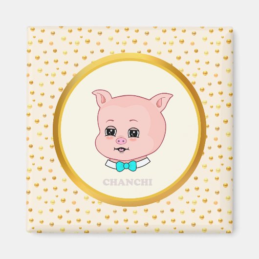 Mooie biggetjes cartoon magneet (Voorkant)