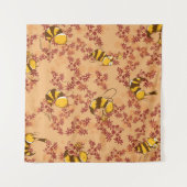 Mooie bij achtergrondpatroon wandkleed (Voorkant (horizontaal))
