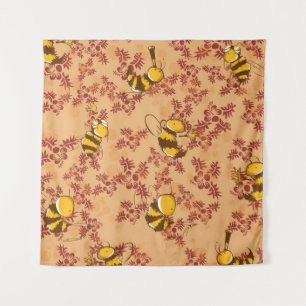 Mooie bij achtergrondpatroon wandkleed