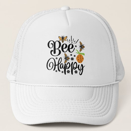 Mooie bij gelukkig woordkunst trucker pet (Voorkant)
