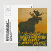 MOOIE BIJ SUNSET ~ UPPER PENINSULA TRAVEL BRIEFKAA BRIEFKAART (Voorkant / Achterkant)