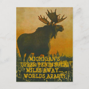 MOOIE BIJ SUNSET ~ UPPER PENINSULA TRAVEL BRIEFKAA BRIEFKAART
