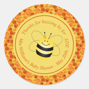 Mooie Bij Thema Baby Shower Bedankt Ronde Sticker