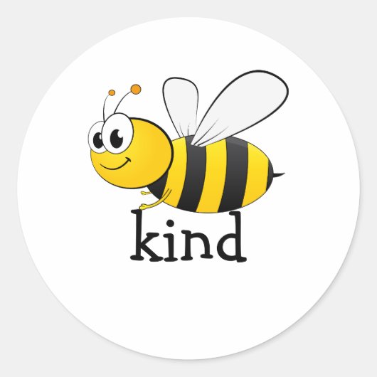 Mooie Bij Vriendelijk Ronde Sticker (Voorkant)