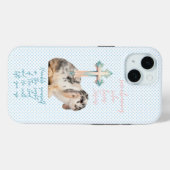 Mooie Bijbel Blauwe Stip Konijn Pastel Kruis Case-Mate iPhone Case (Achterkant (horizontaal))