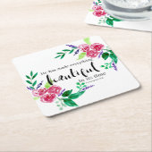 Mooie bijbelse Waterverf Floral Lettering Kartonnen Onderzetters (Schuin)