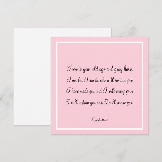 Mooie Bijbelvers citat uit Jesaja 46:4 (Voorkant / Achterkant)