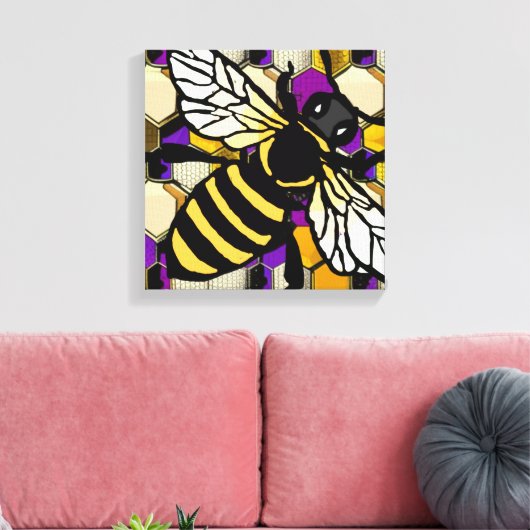Mooie bijen canvas afdruk (Insitu (Woonkamer))