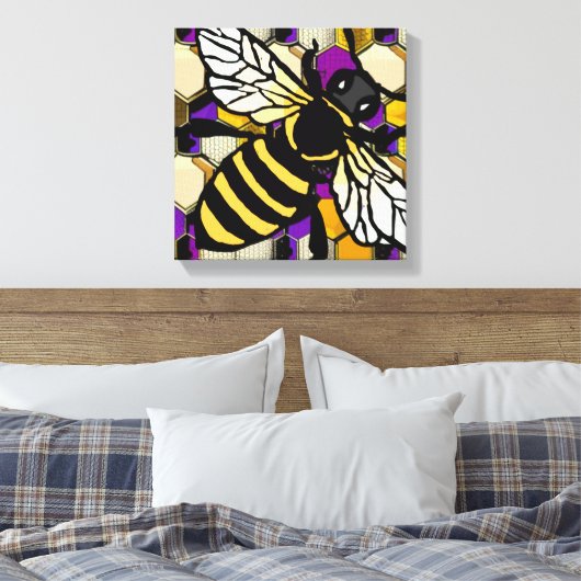 Mooie bijen canvas afdruk (Insitu (Slaapkamer))