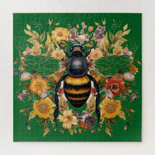 Mooie bijen en wilde bloemen legpuzzel