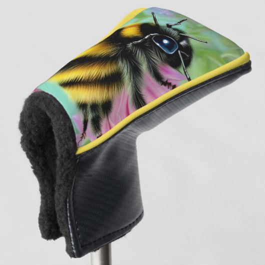 Mooie Bijen op een roze bloem Close-up Golfheadcover (3/4 voorkant)