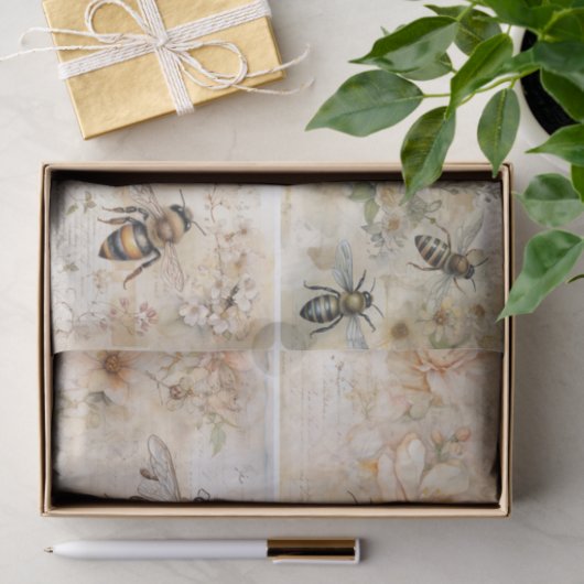 Mooie bijen tissuepapier (Geschenk)
