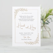 Mooie bijkantoren Joodse huwelijksuitnodigingen Kaart (Staand voorkant)