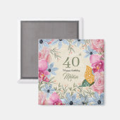 Mooie bijpassende rustieke botanische kunstwerk 40 magneet (Voorkant / Achterkant)