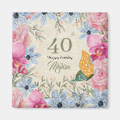 Mooie bijpassende rustieke botanische kunstwerk 40 magneet (Voorkant)