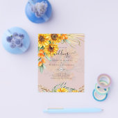 Mooie, bijtende zonnebloemen Pampas Grass Wedding  Flyer (Enkel)