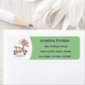 Mooie billy geit cartoon illustratie etiket (Insitu)