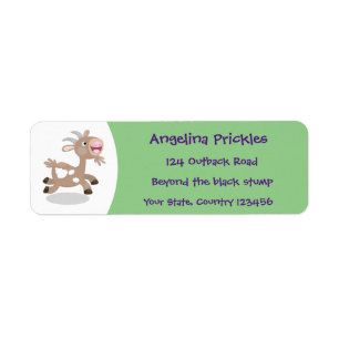 Mooie billy geit cartoon illustratie etiket