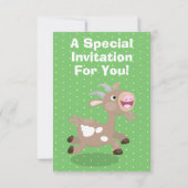 Mooie billy geit cartoon illustratie kaart (Achterkant)