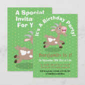 Mooie billy geit cartoon illustratie kaart (Voorkant / Achterkant)