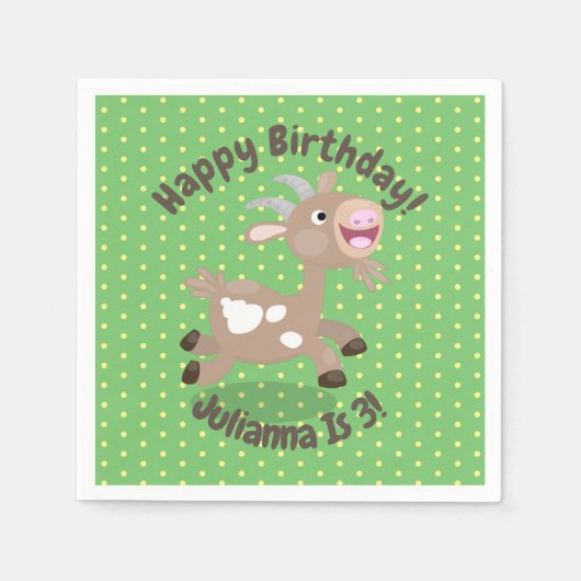 Mooie billy geit cartoon illustratie servet (Voorkant)